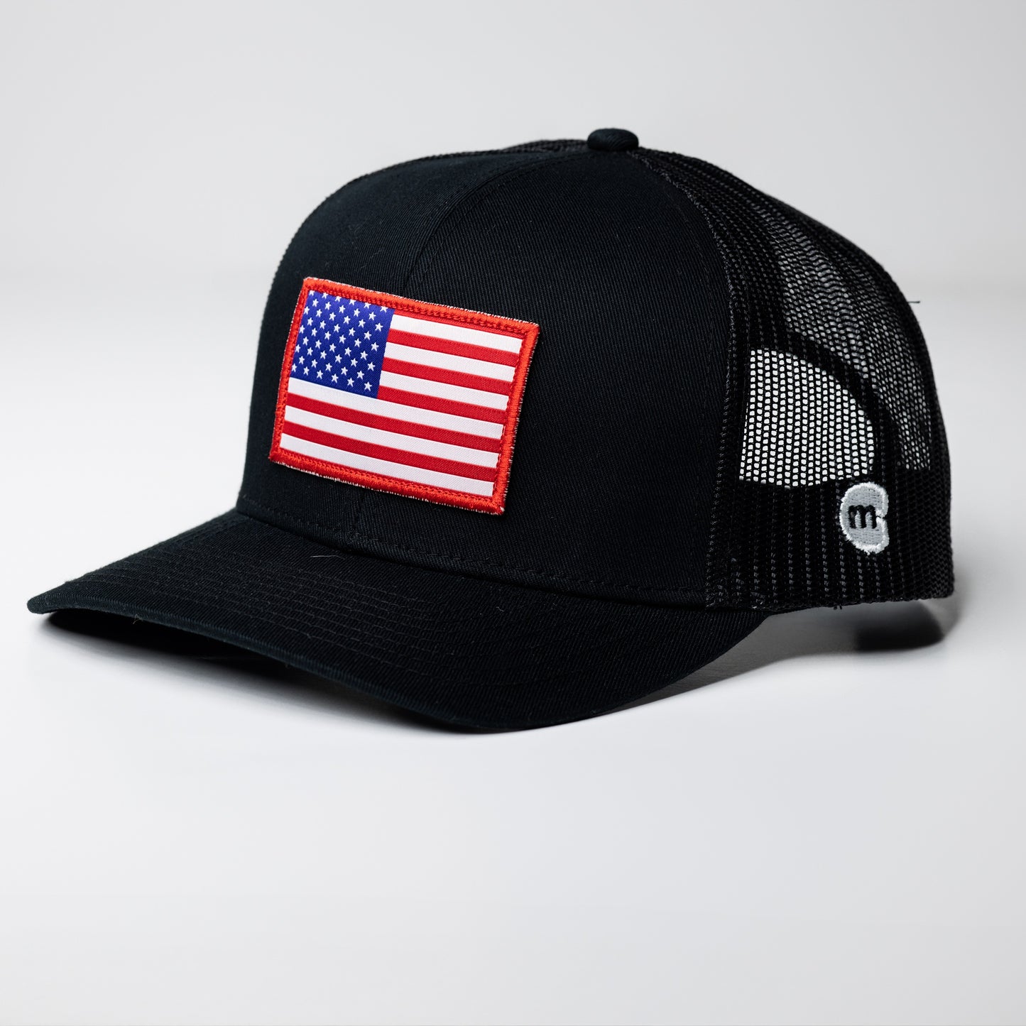 American Flag Trucker Cap | Black USA Snapback