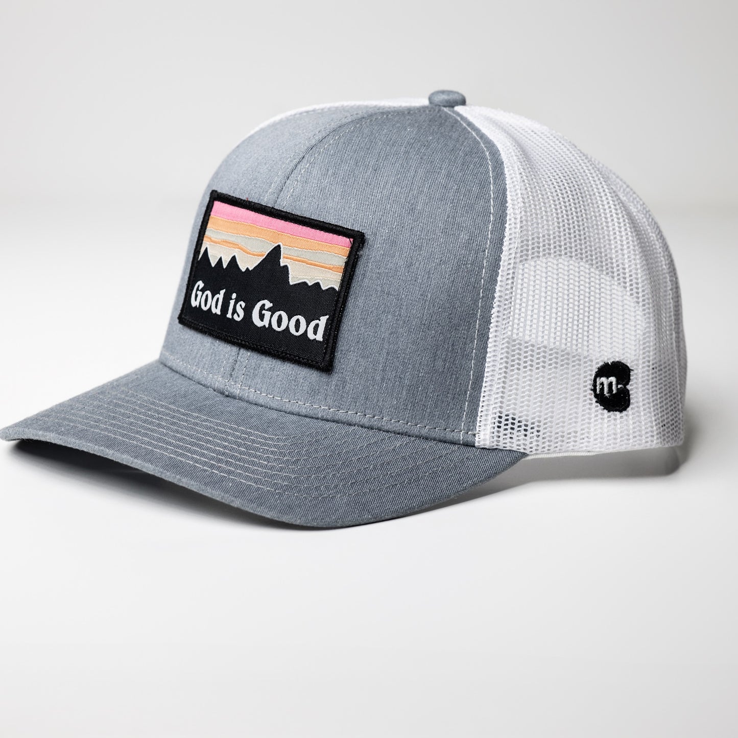 God is Good Trucker Cap | Gray-White Snapback
