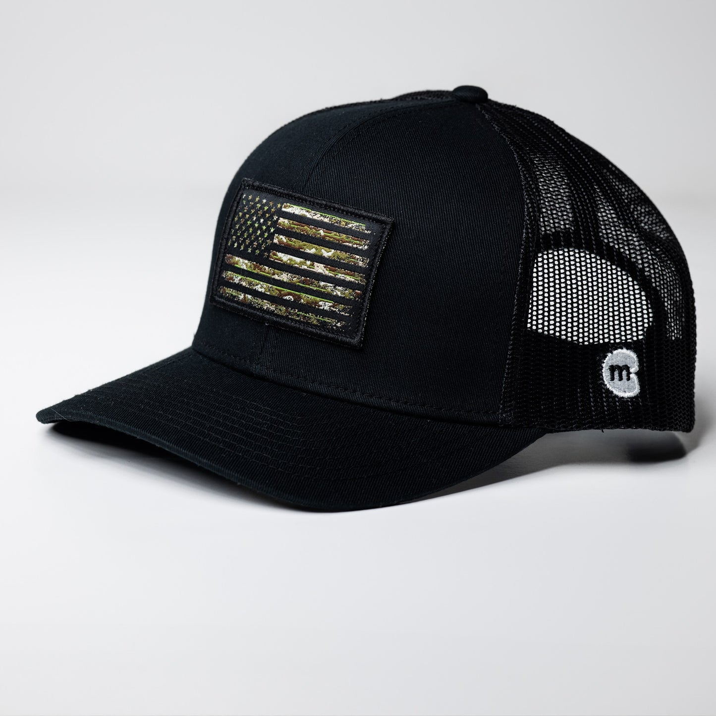 Tactical American Flag Trucker Cap | Black Snapback